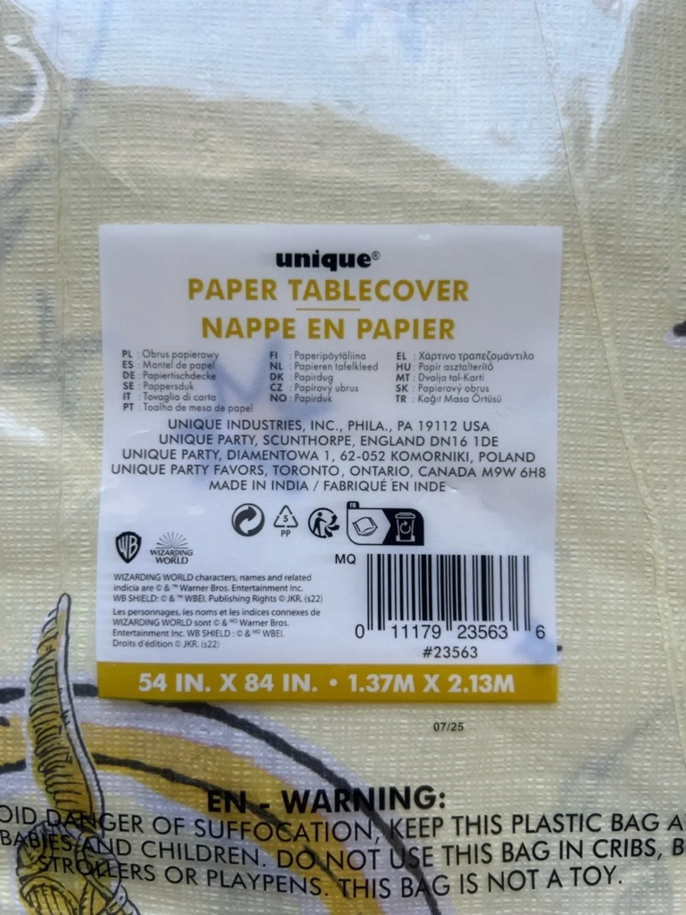 Harry Potter Paper Table Cover
